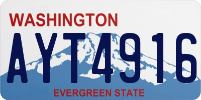 WA license plate AYT4916