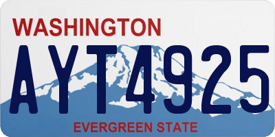 WA license plate AYT4925