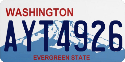 WA license plate AYT4926