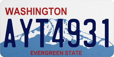 WA license plate AYT4931
