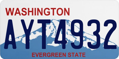 WA license plate AYT4932