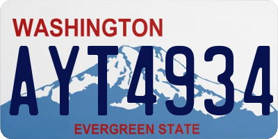 WA license plate AYT4934