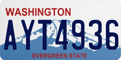 WA license plate AYT4936
