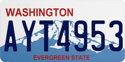 WA license plate AYT4953