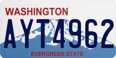 WA license plate AYT4962