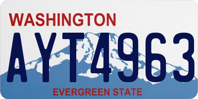 WA license plate AYT4963