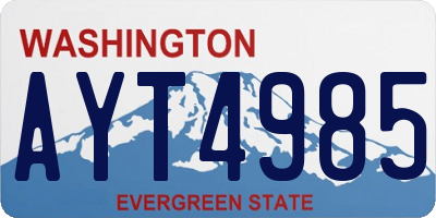 WA license plate AYT4985