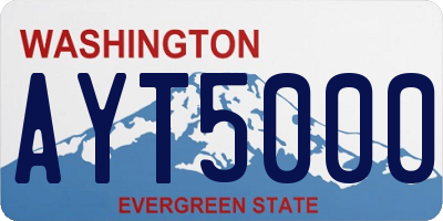WA license plate AYT5000