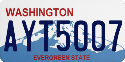 WA license plate AYT5007