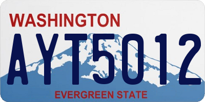 WA license plate AYT5012