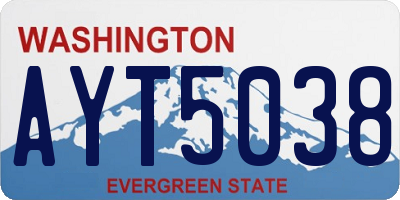 WA license plate AYT5038