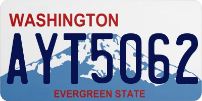 WA license plate AYT5062