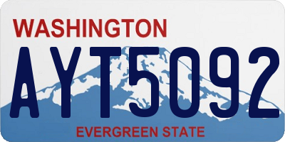 WA license plate AYT5092
