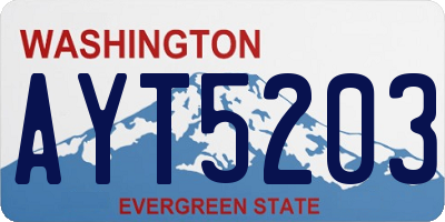 WA license plate AYT5203