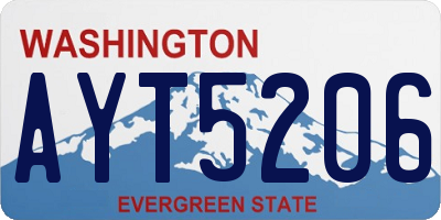WA license plate AYT5206