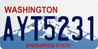 WA license plate AYT5231