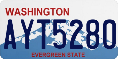 WA license plate AYT5280