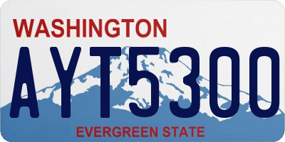 WA license plate AYT5300