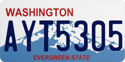 WA license plate AYT5305