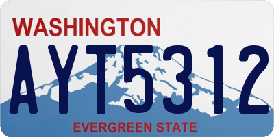 WA license plate AYT5312