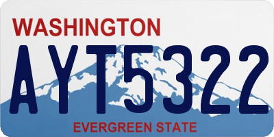 WA license plate AYT5322