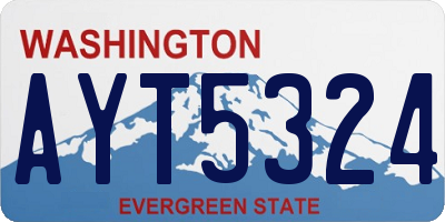 WA license plate AYT5324