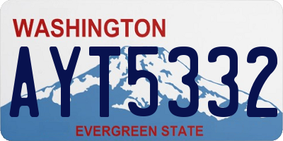 WA license plate AYT5332