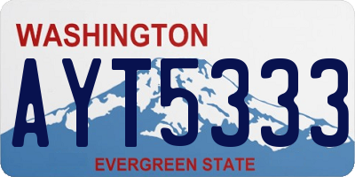 WA license plate AYT5333