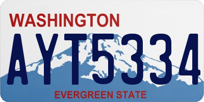 WA license plate AYT5334