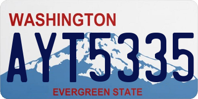 WA license plate AYT5335