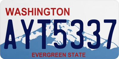 WA license plate AYT5337