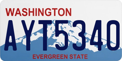 WA license plate AYT5340