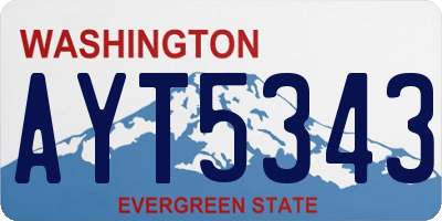 WA license plate AYT5343