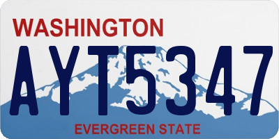 WA license plate AYT5347