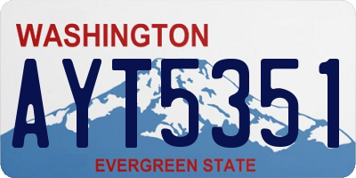 WA license plate AYT5351