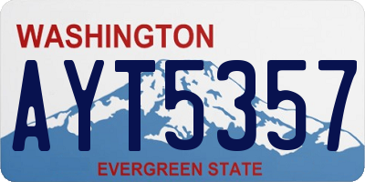 WA license plate AYT5357