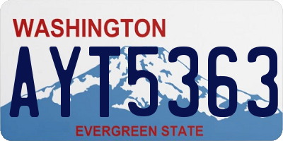 WA license plate AYT5363