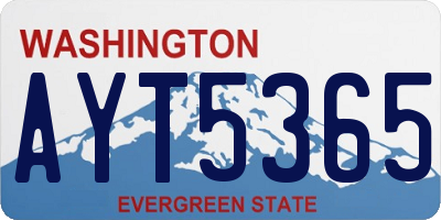 WA license plate AYT5365