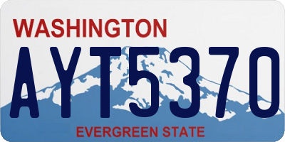 WA license plate AYT5370