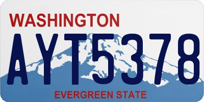 WA license plate AYT5378
