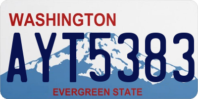 WA license plate AYT5383