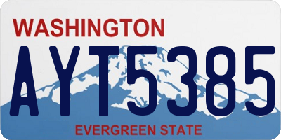 WA license plate AYT5385