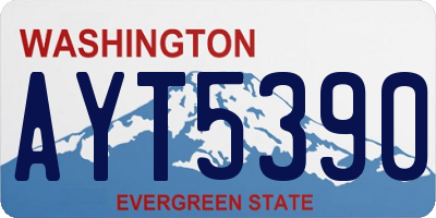 WA license plate AYT5390