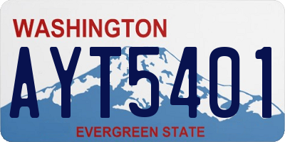 WA license plate AYT5401