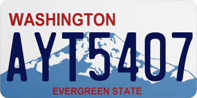 WA license plate AYT5407