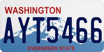WA license plate AYT5466