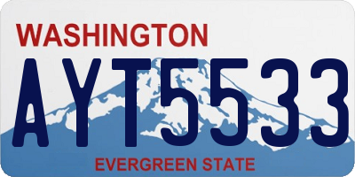 WA license plate AYT5533