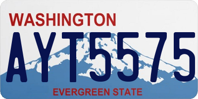 WA license plate AYT5575