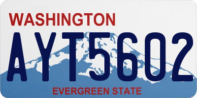 WA license plate AYT5602