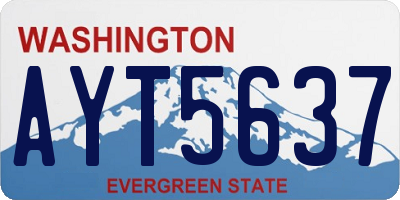 WA license plate AYT5637
